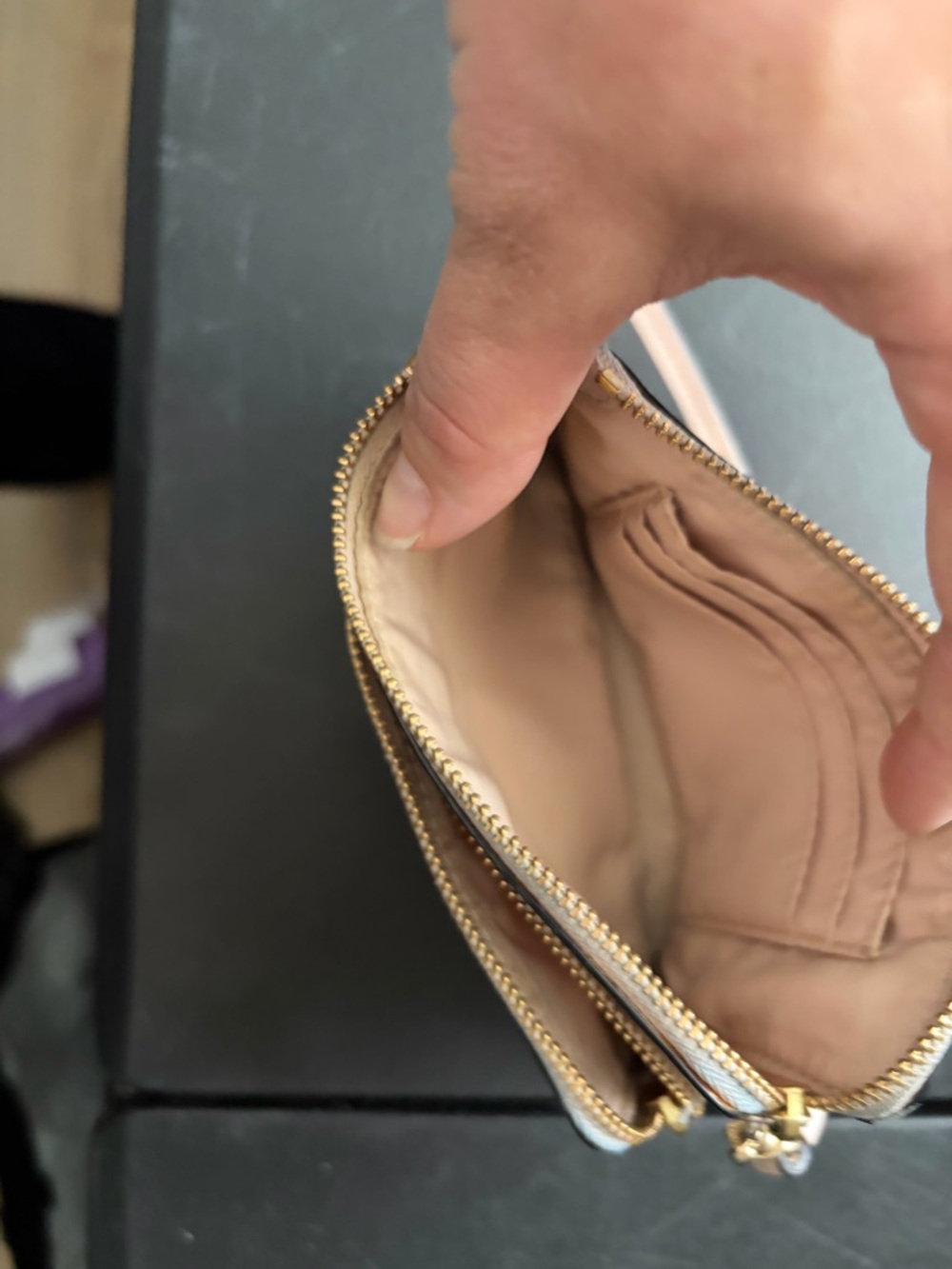 Coach Madison Python Embossed Double-Zip Wristlet - Picture 5 of 8
